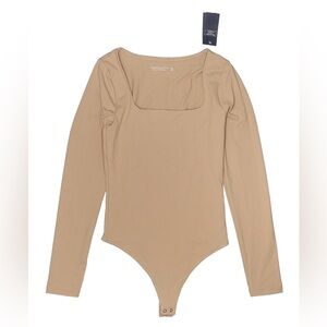 NWT Abercrombie & Fitch Camel Long Sleeve Bodysuit